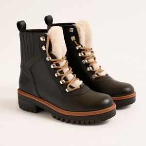 Nine West Women's Black Lace-Up Winter Boots